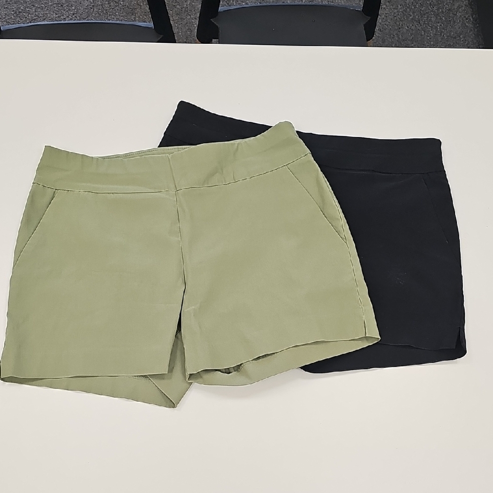 New York & Company Black and Green Dress Shorts